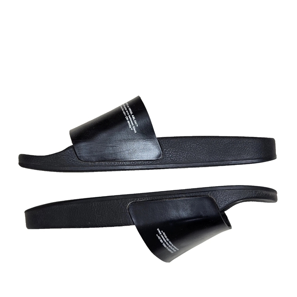 OFF-WHITE 'Slides' Sandals Men's Sz 12 US/45 It Black Leather 2013 Made In Italy - Picture 10 of 16